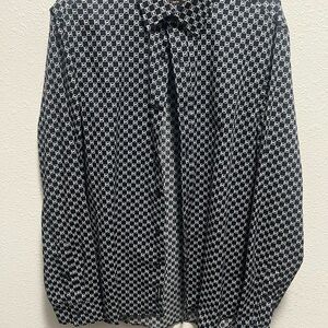 Michael Kors Navy Blue Patterned Shirt